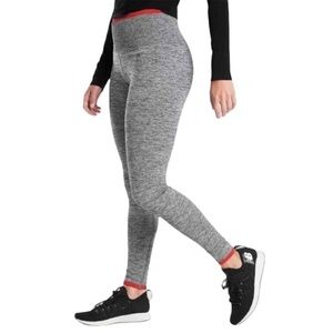 Athleta High Rise Andes Seamless Tights Leggings Gray and Red
